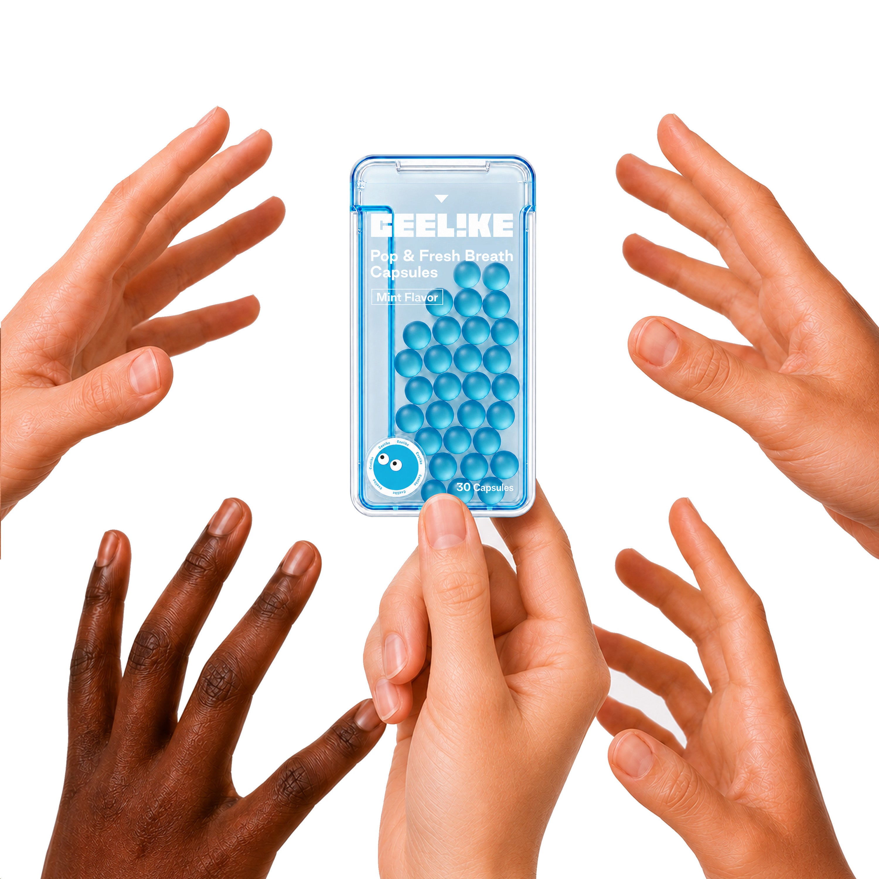 CEELIKE Pop & Fresh Breath Capsules | Mint Flavor | Portable Mouth Pearls | 30 Capsules