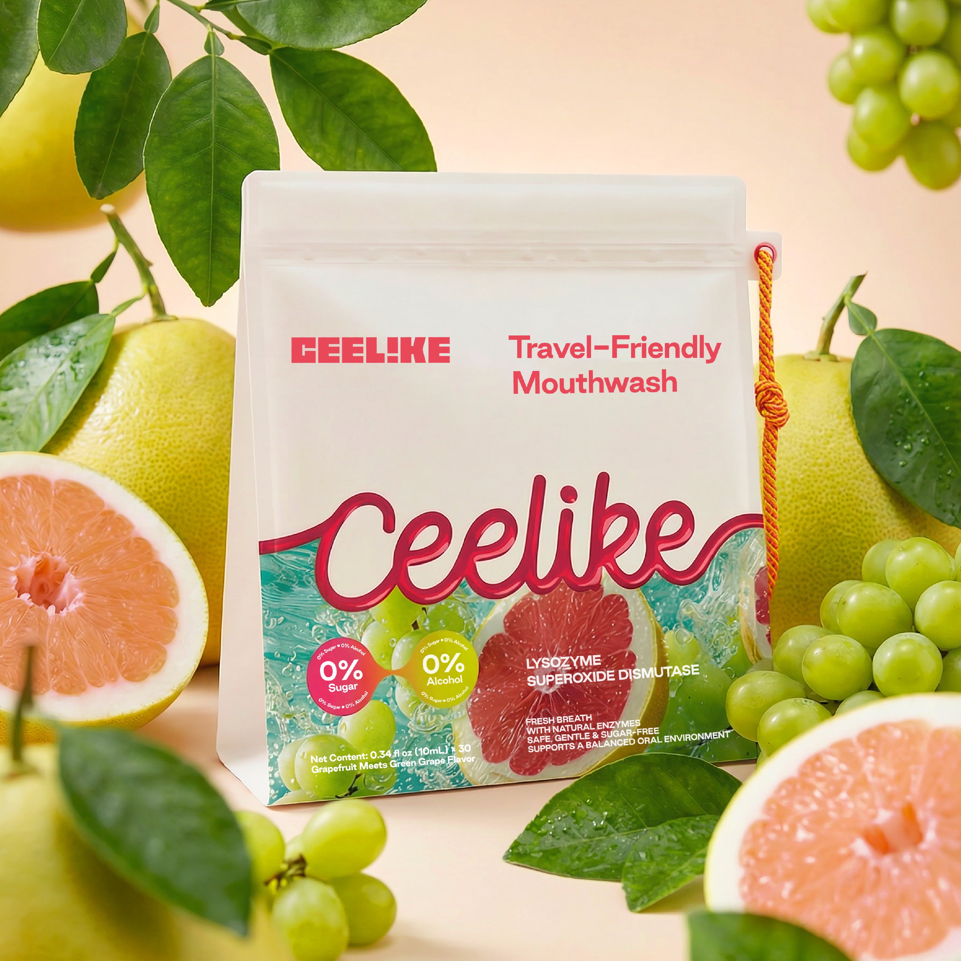 CEELIKE Portable Mouthwash Sticks – Yuzu & Green Grape Refresh