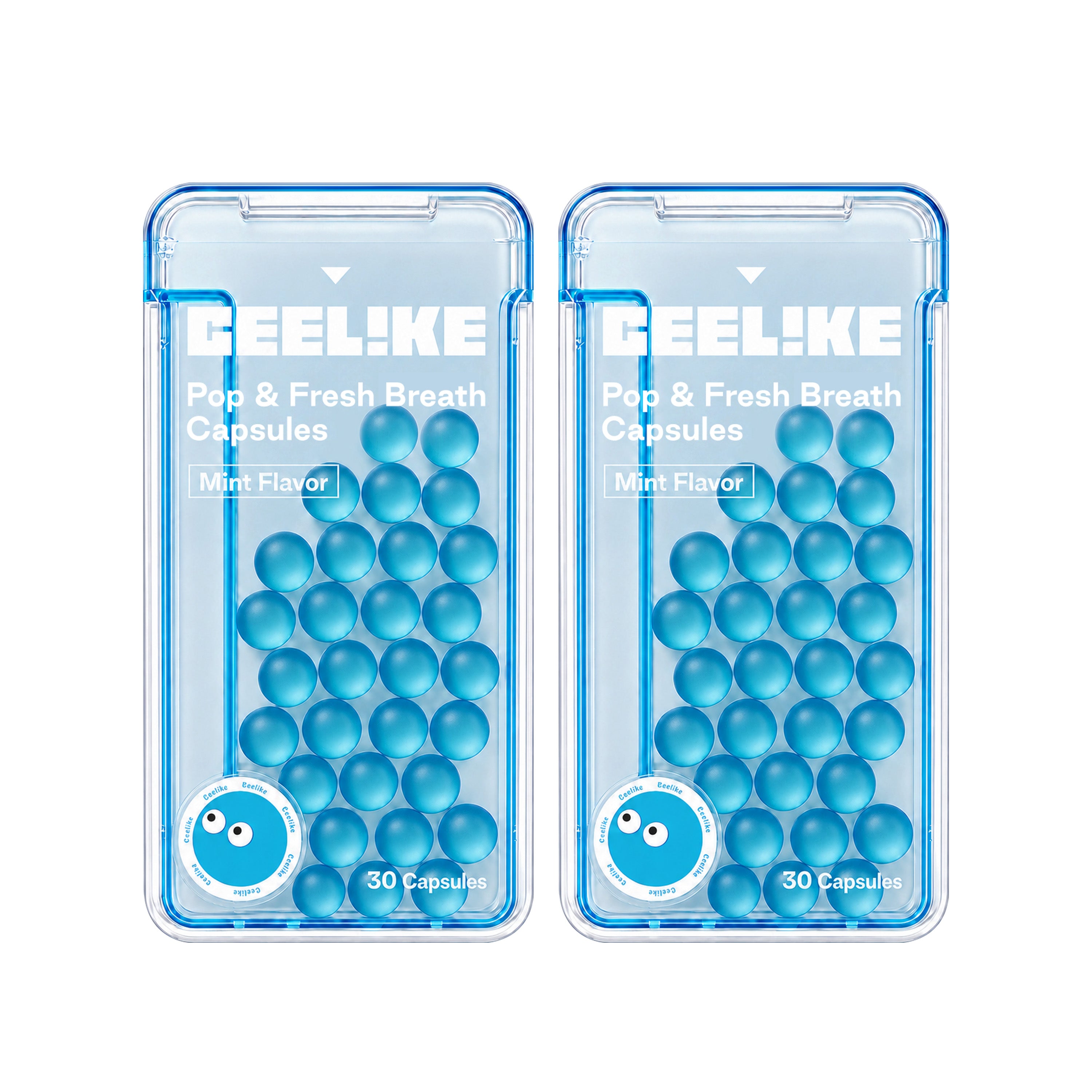 CEELIKE Pop & Fresh Breath Capsules | Mint Flavor | Portable Mouth Pearls | 30 Capsules