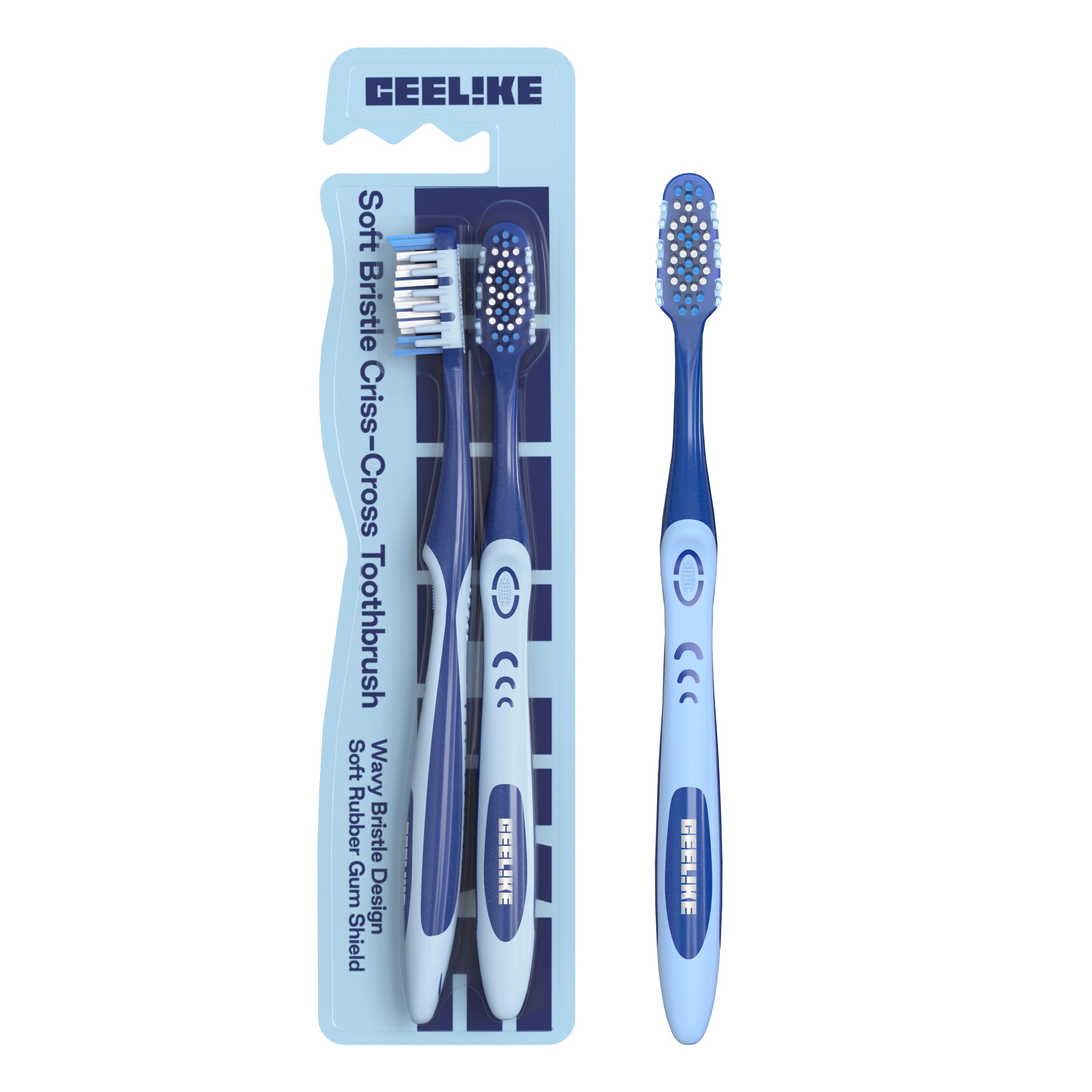 CEELIKE Soft Bristle Cross-Action Toothbrush