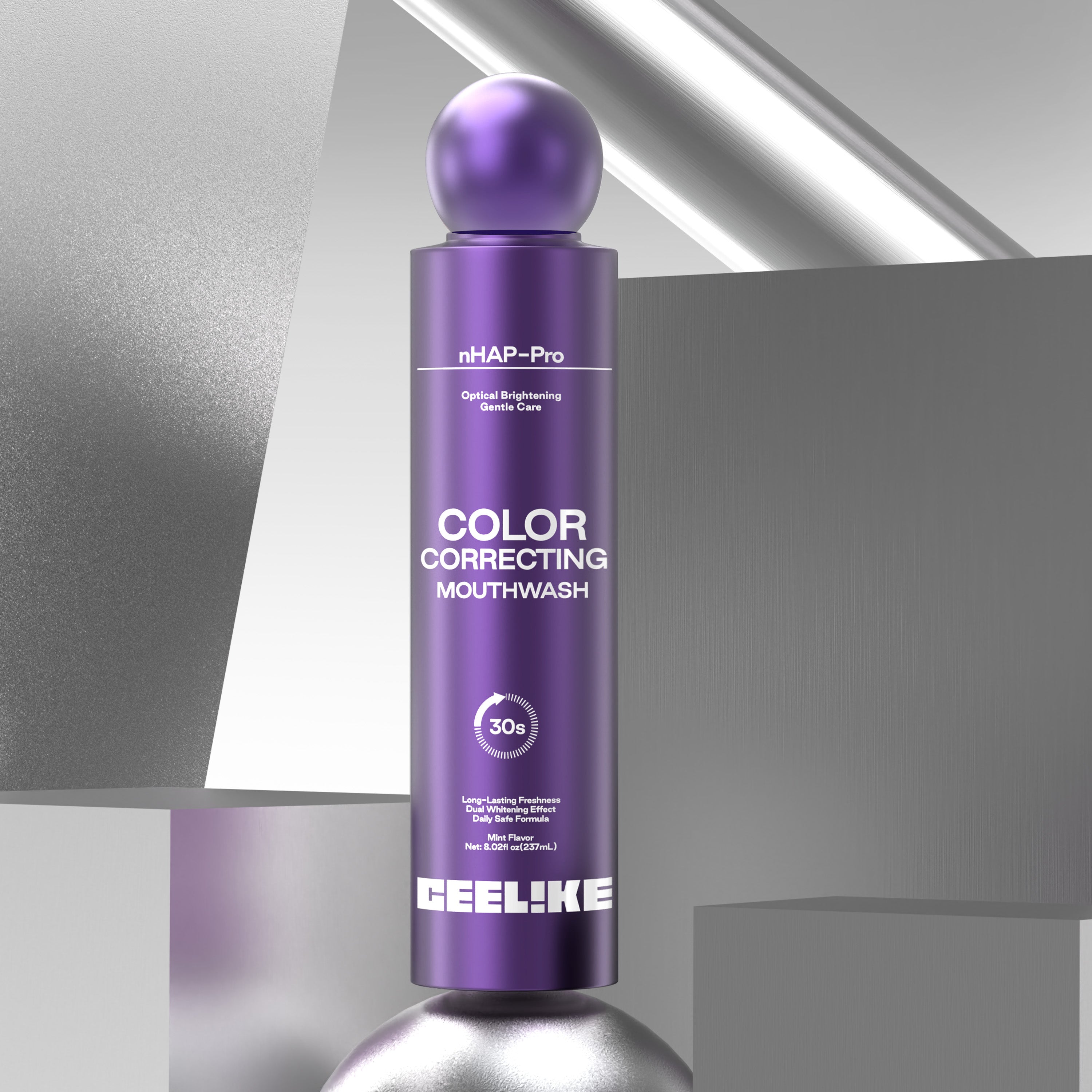CEELIKE Color-Correcting Mouthwash 237mL | Alcohol-Free | Fresh Mint