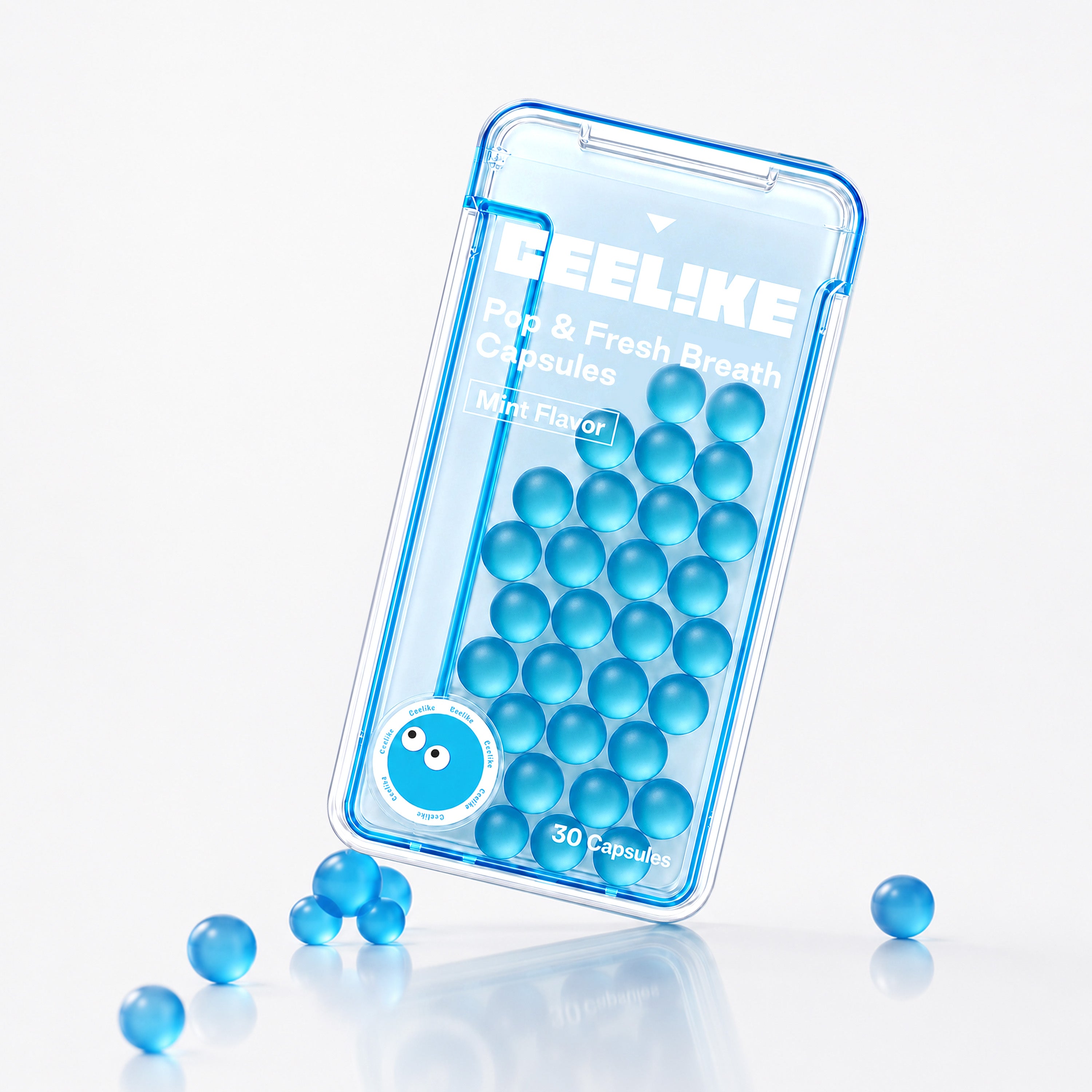 CEELIKE Pop & Fresh Breath Capsules | Mint Flavor | Portable Mouth Pearls | 30 Capsules