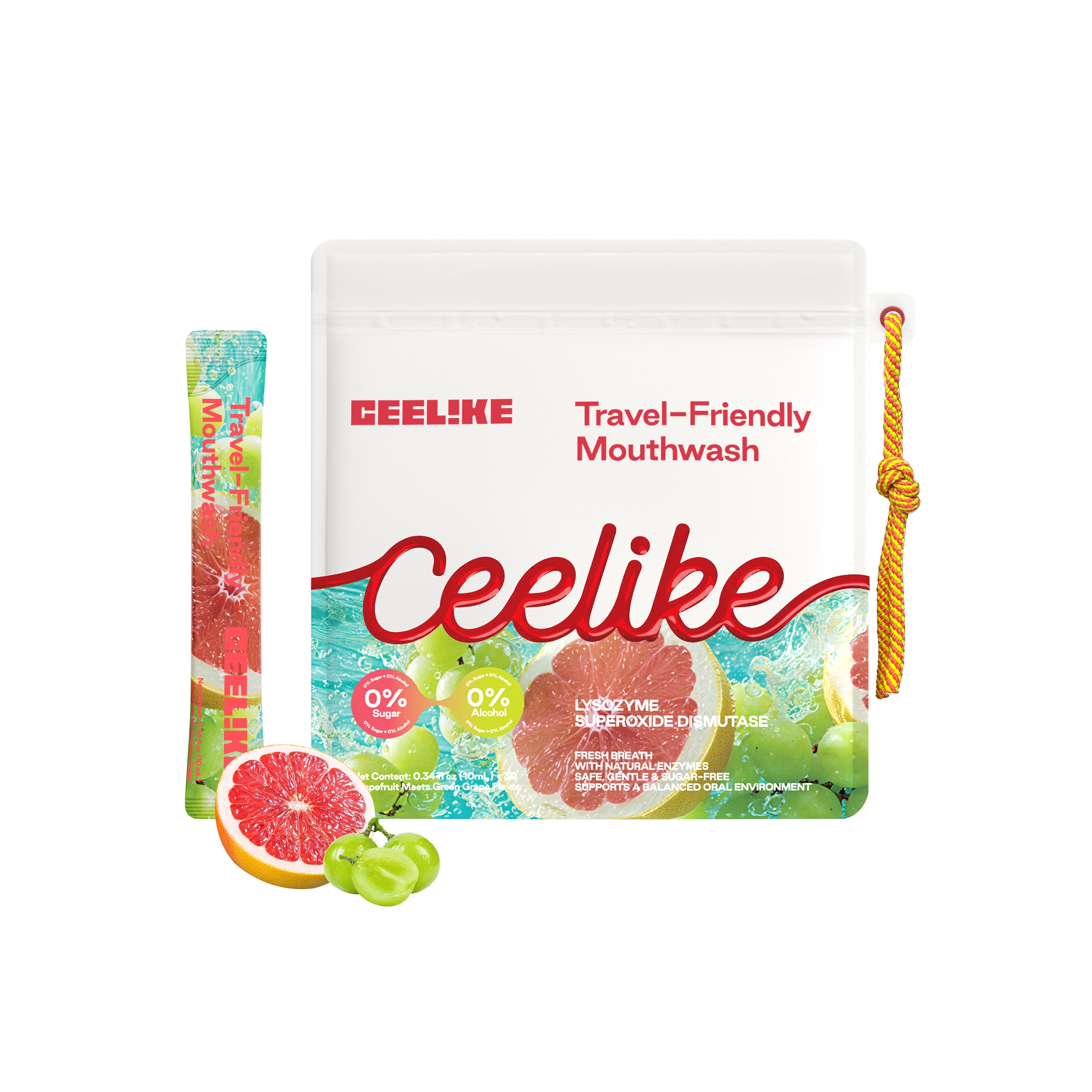 CEELIKE Portable Mouthwash Sticks – Yuzu & Green Grape Refresh