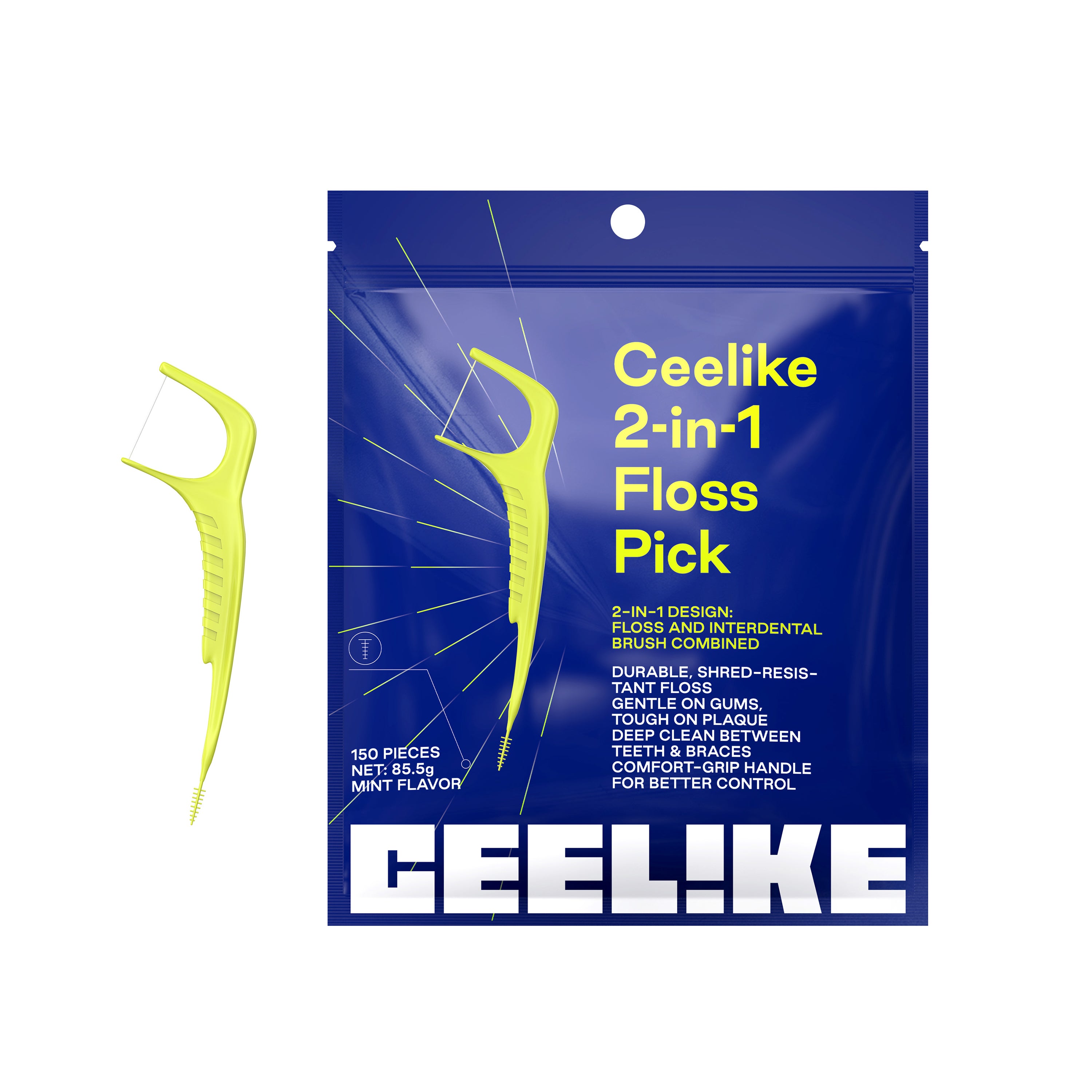 CEELIKE 2-in-1 Floss & Interdental Pick — Easy Daily Care
