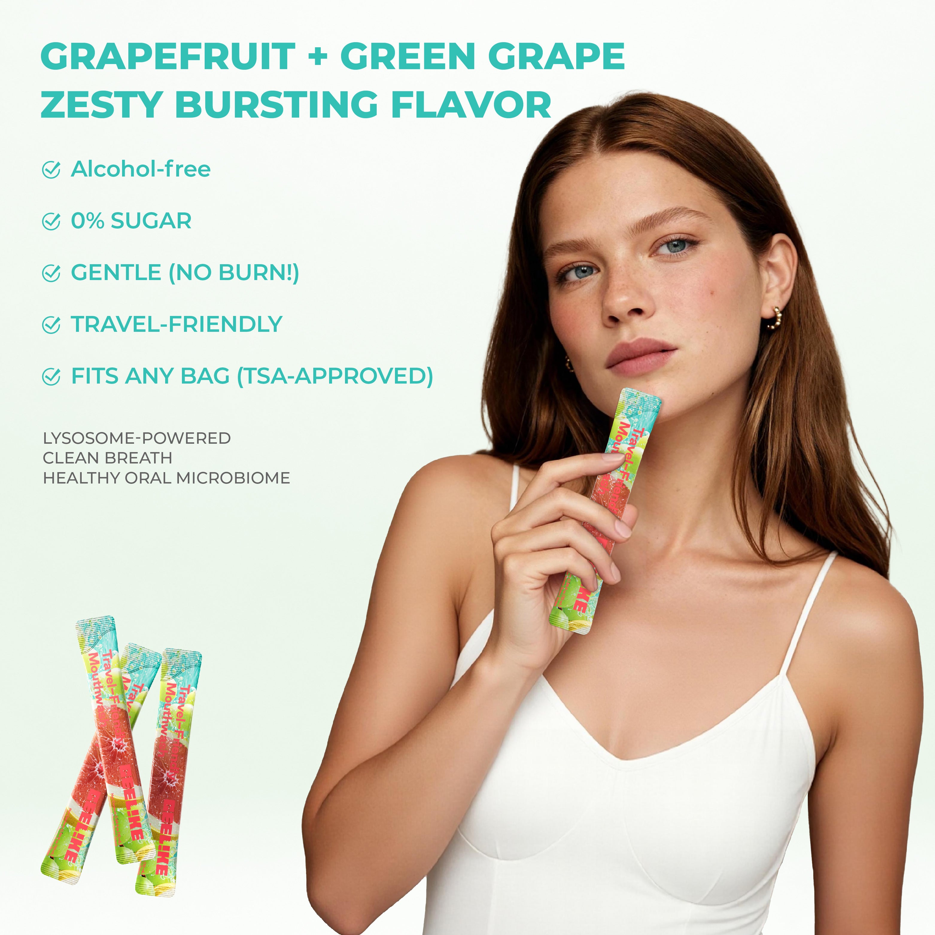 CEELIKE Portable Mouthwash Sticks – Yuzu & Green Grape Refresh