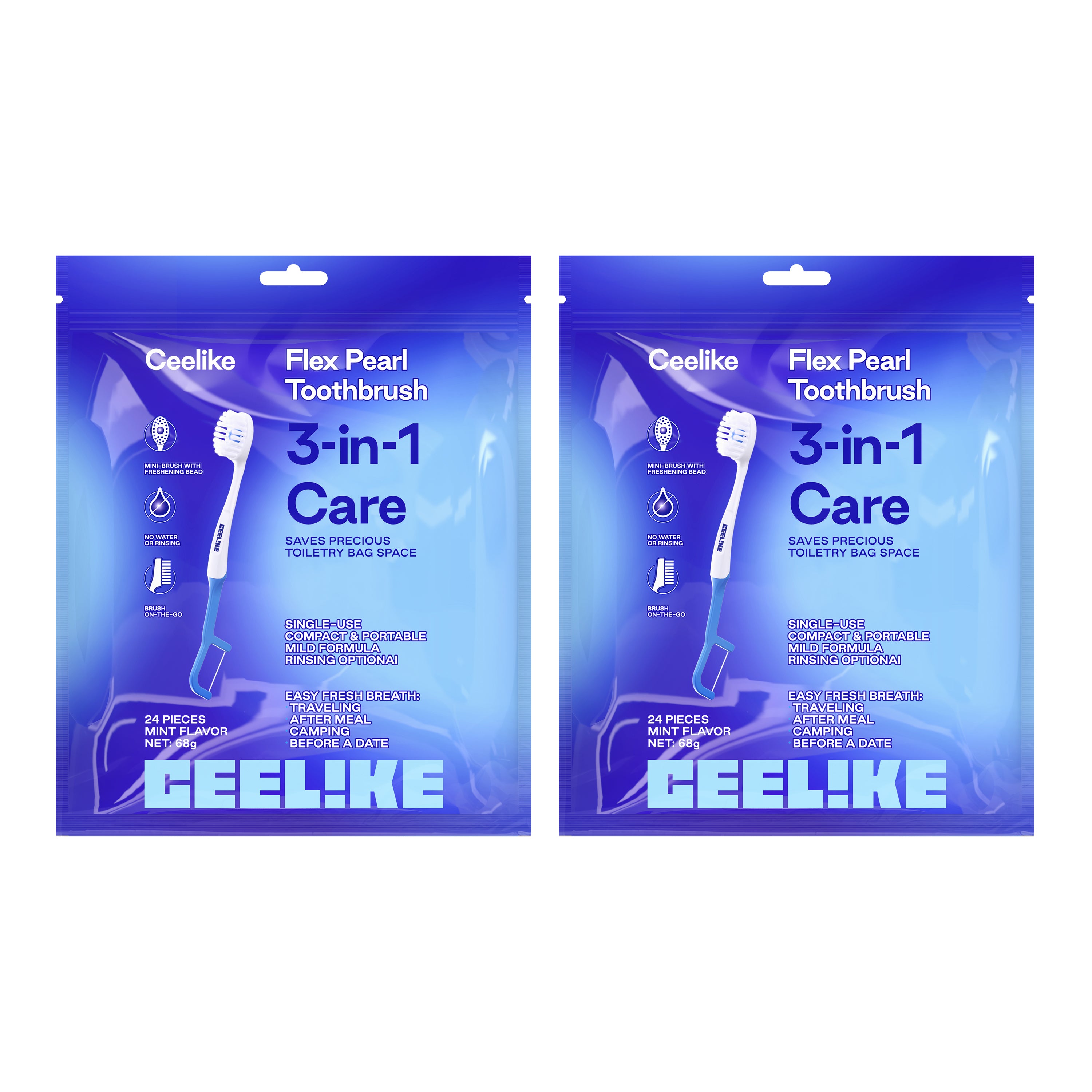 CEELIKE 3-in-1 Portable Pearl Toothbrush