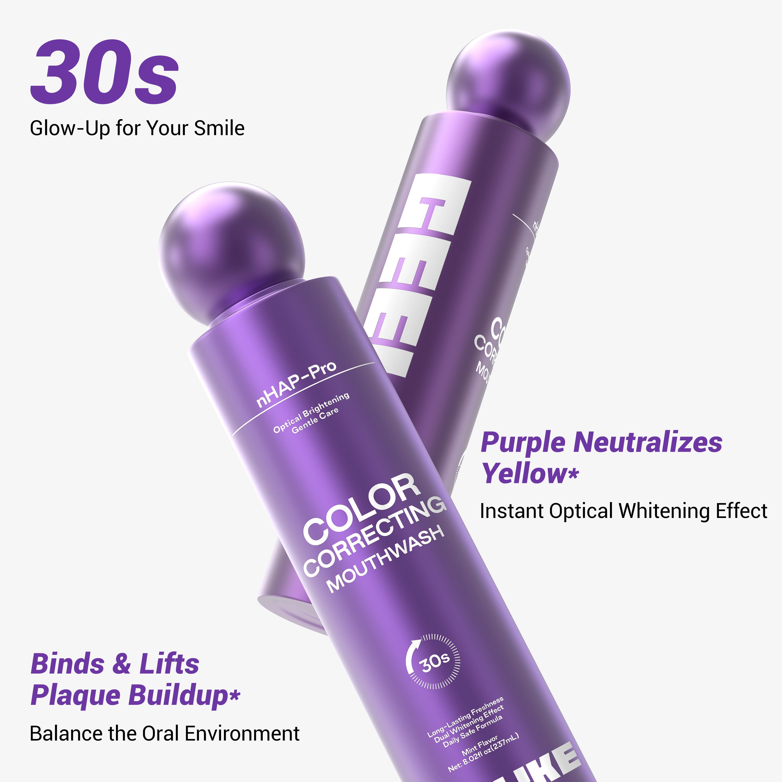CEELIKE Color-Correcting Mouthwash 237mL | Alcohol-Free | Fresh Mint