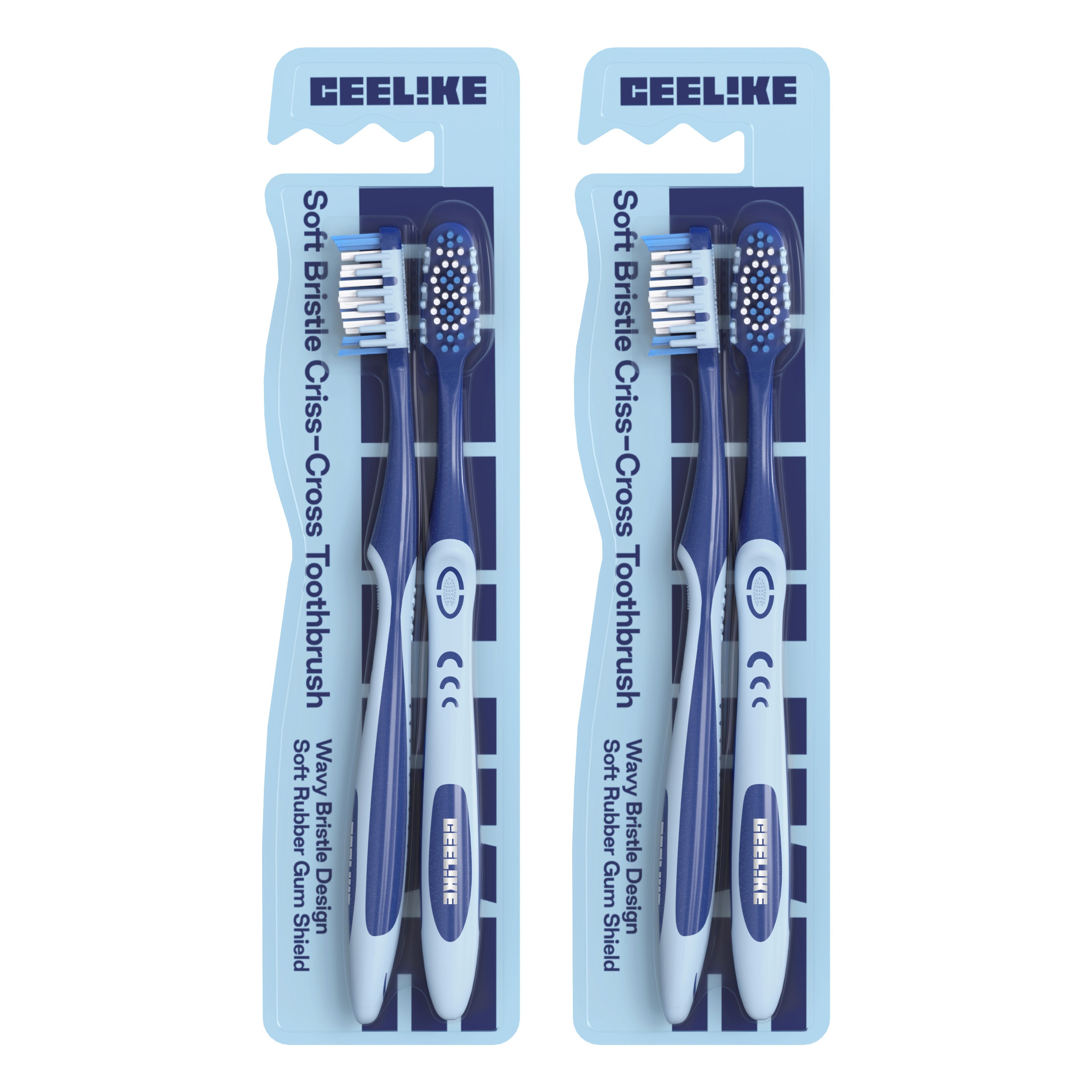 CEELIKE Soft Bristle Cross-Action Toothbrush