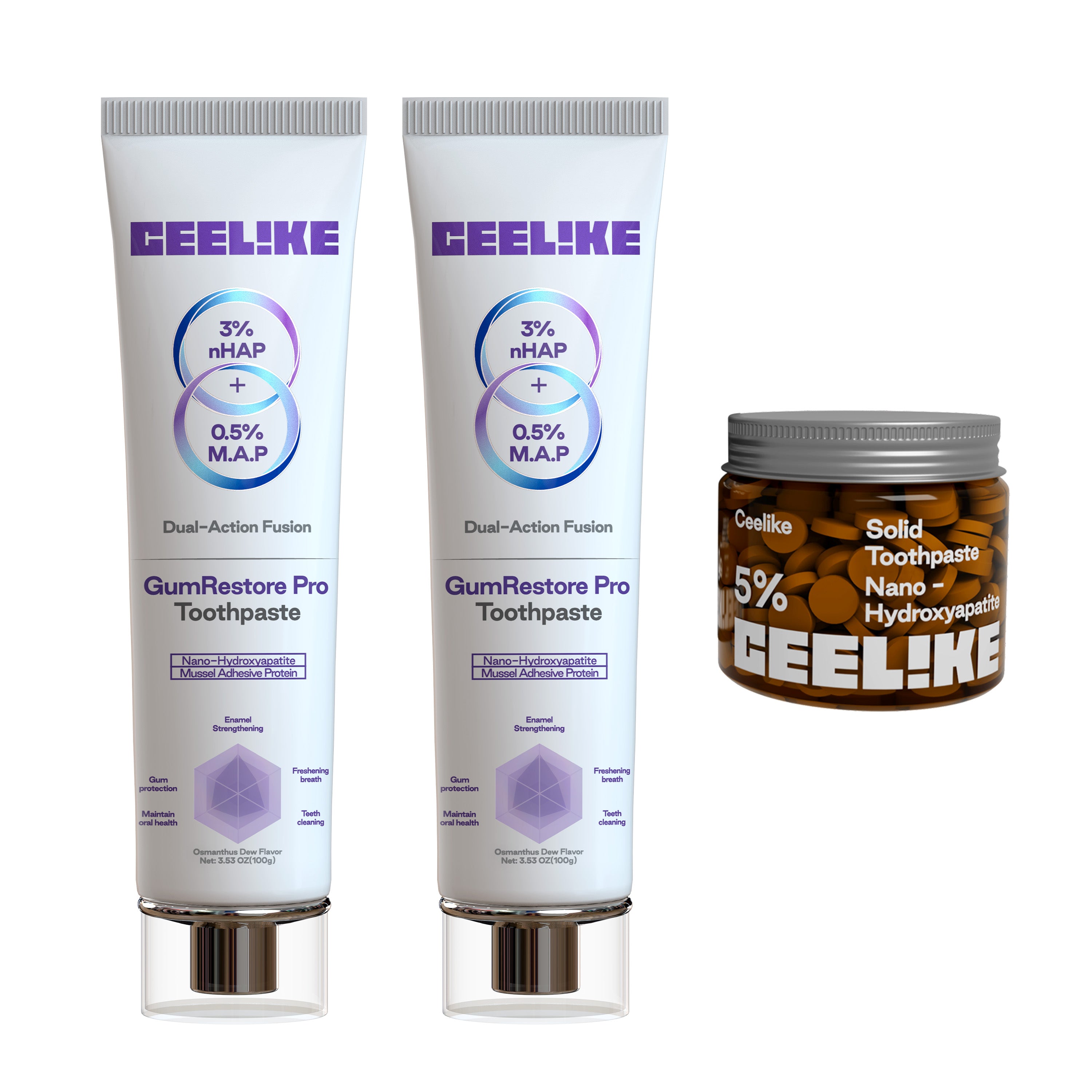 CEELIKE Hydro Care Combo Set | Toothpaste Duo + Tablets – Ceelike