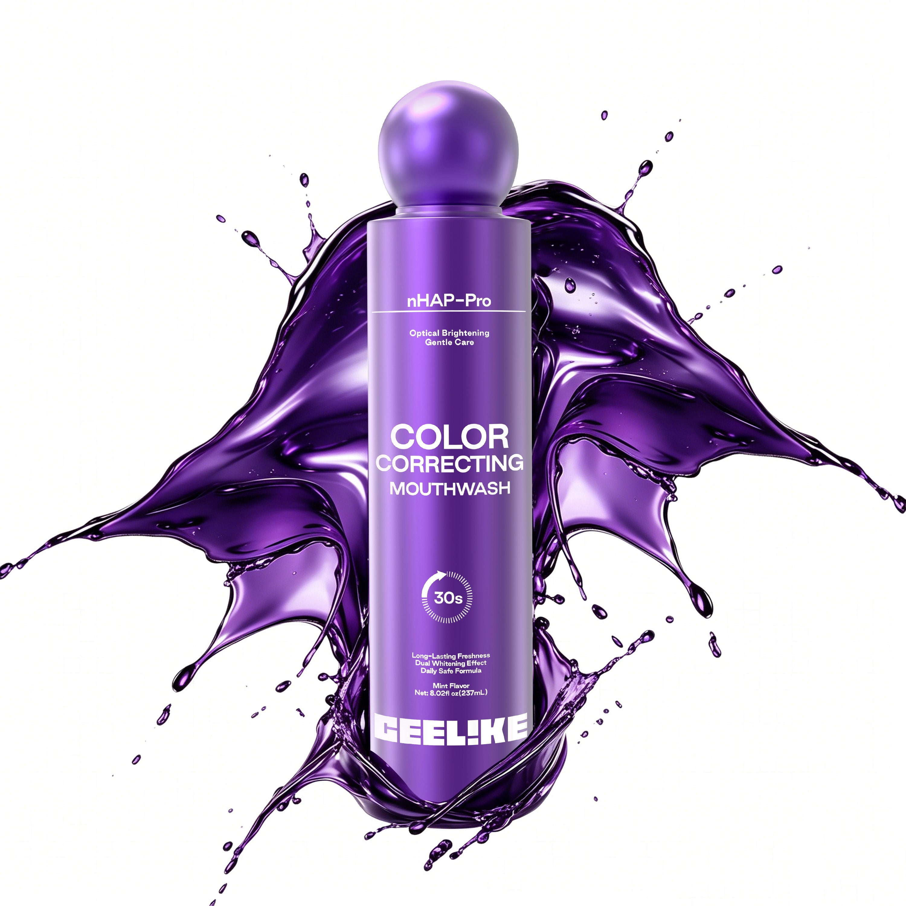 CEELIKE Color-Correcting Mouthwash 237mL | Alcohol-Free | Fresh Mint