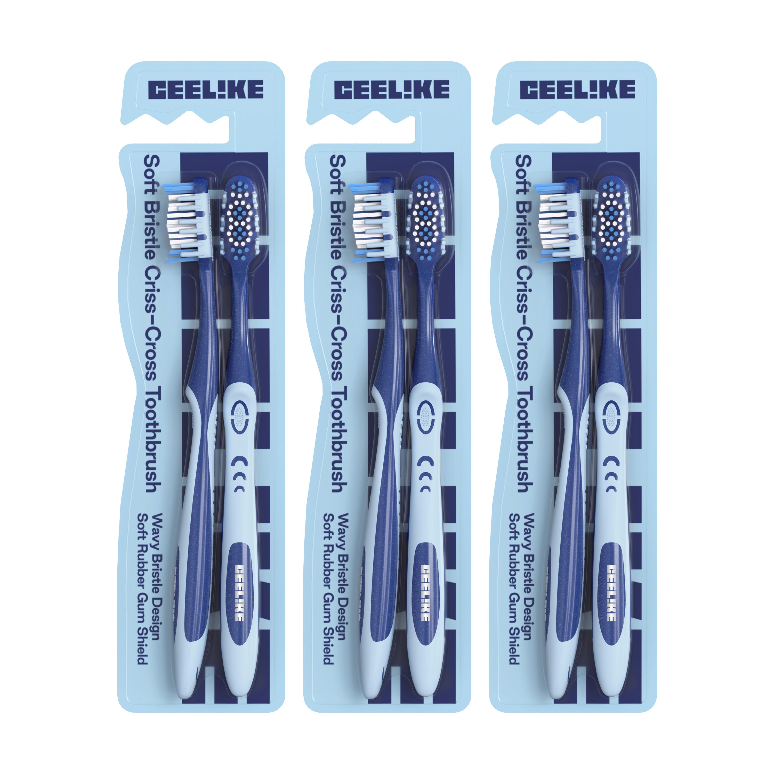 CEELIKE Soft Bristle Cross-Action Toothbrush
