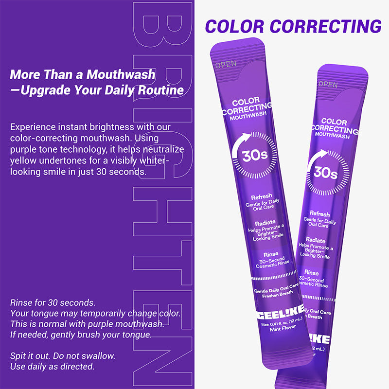 CEELIKE Purple Color-Correcting Stick Mouthwash | 12 Sticks