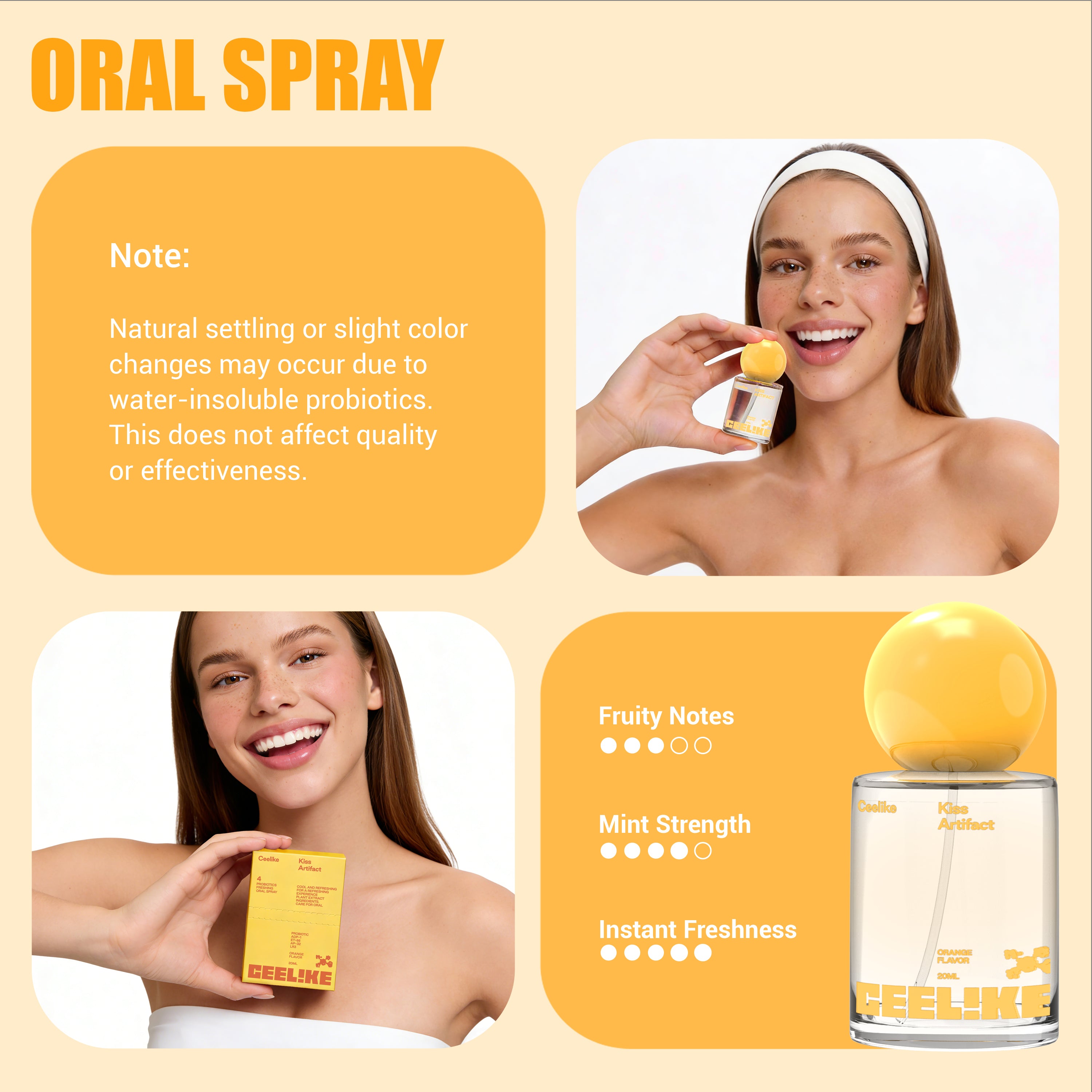 CEELIKE Smile Mist 20ml — Zesty Orange & Probiotics