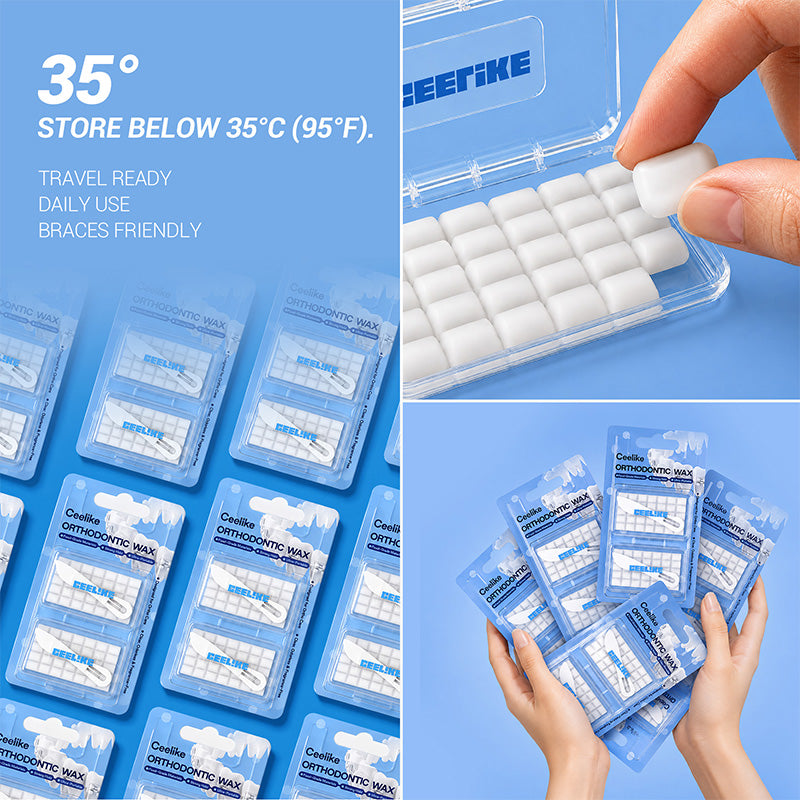 CEELIKE Orthodontic Wax | Clear, Unscented Orthodontic Wax for Braces | 2 Pack