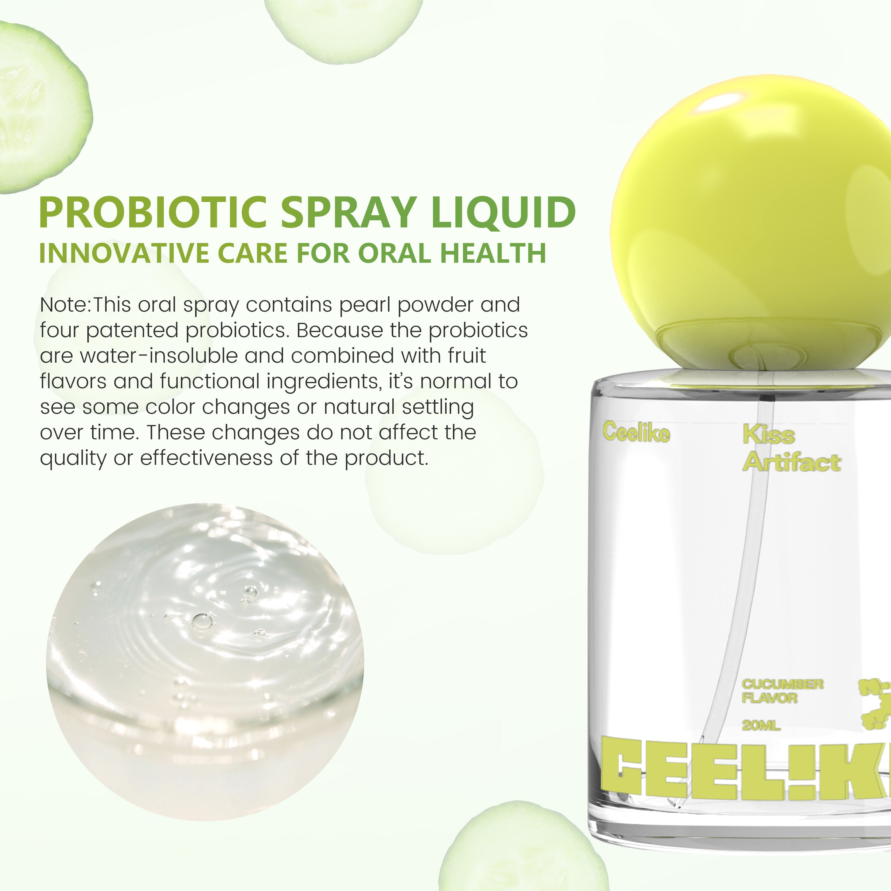 CEELIKE Smile Mist 20ml — Crisp Cucumber & Probiotics