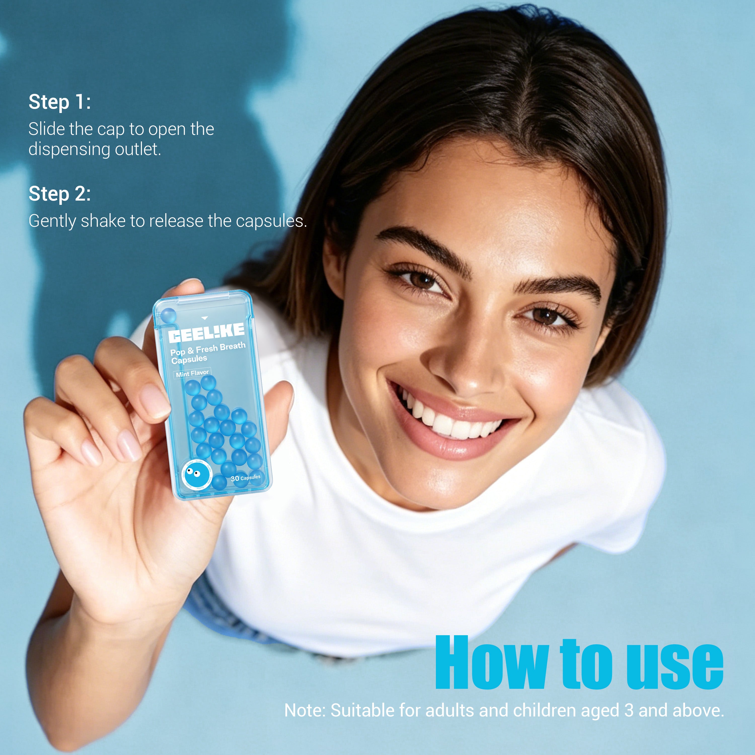 CEELIKE Pop & Fresh Breath Capsules | Mint Flavor | Portable Mouth Pearls | 30 Capsules