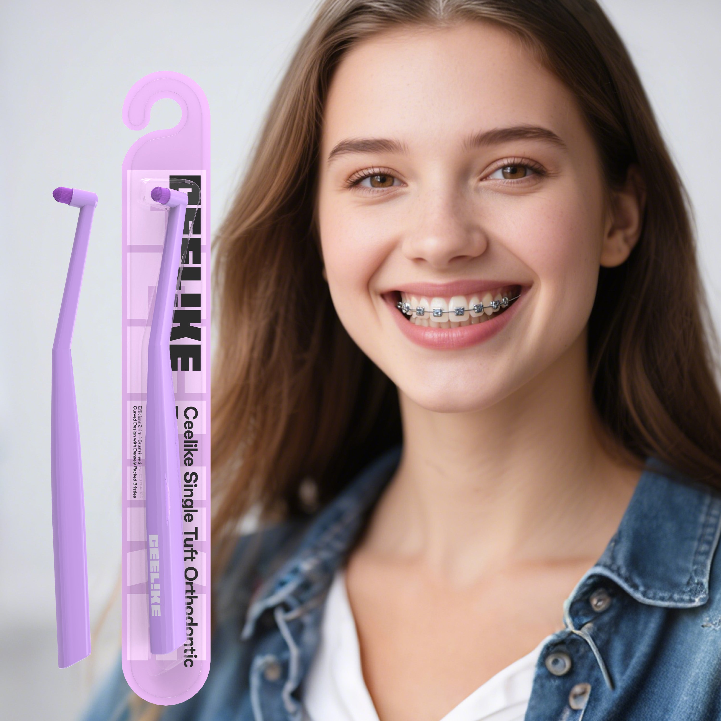 CEELIKE 0.12mm Sensitive Care Orthodontic Toothbrush