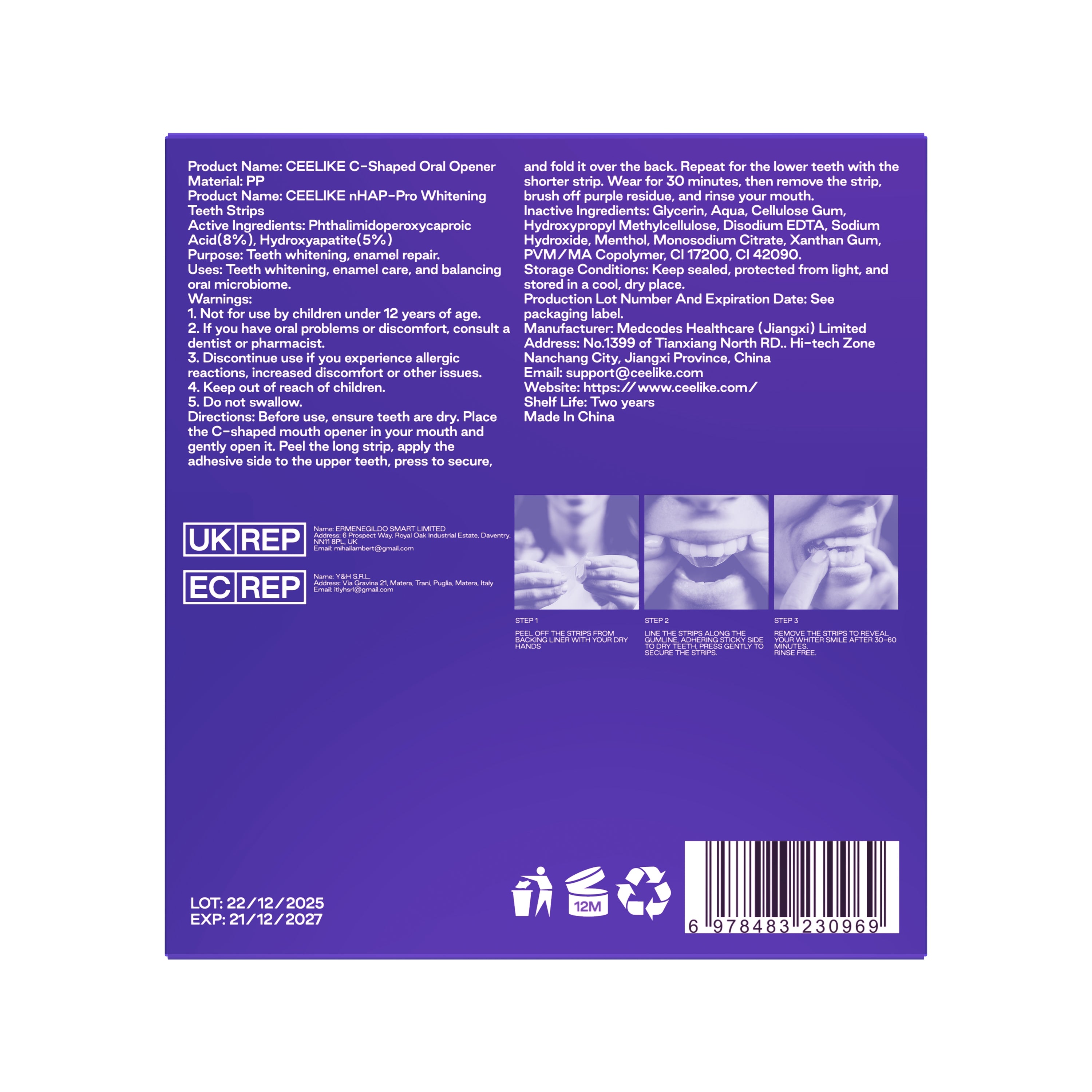 CEELIKE nHAP-Pro Whitening Strips