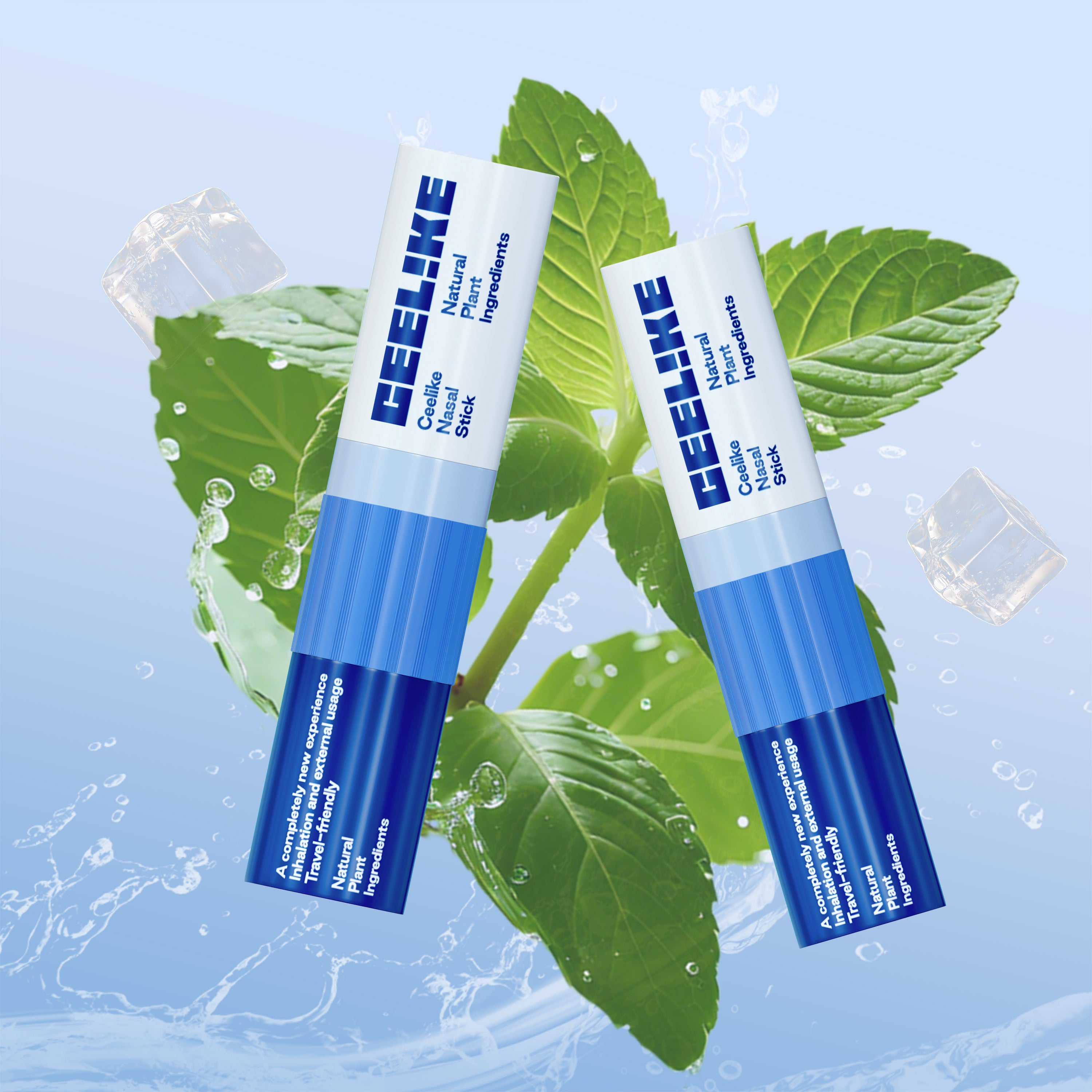 CEELIKE-NasalStick–Cool-blue-duo-mint-show & Refreshing, Anytime, Anywhere