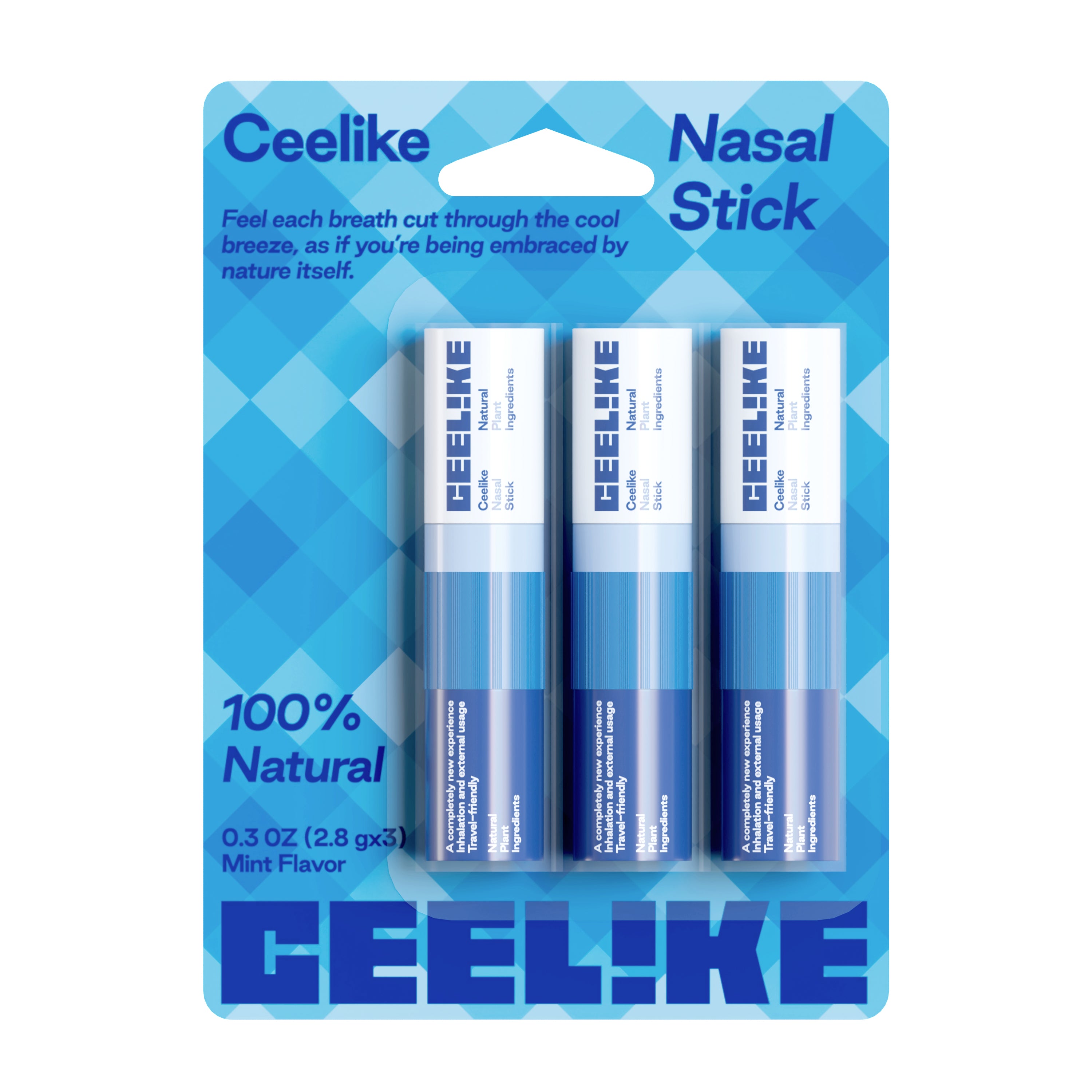 CEELIKE-NasalStick–Cool-blue-three-combo-show & Refreshing, Anytime, Anywhere