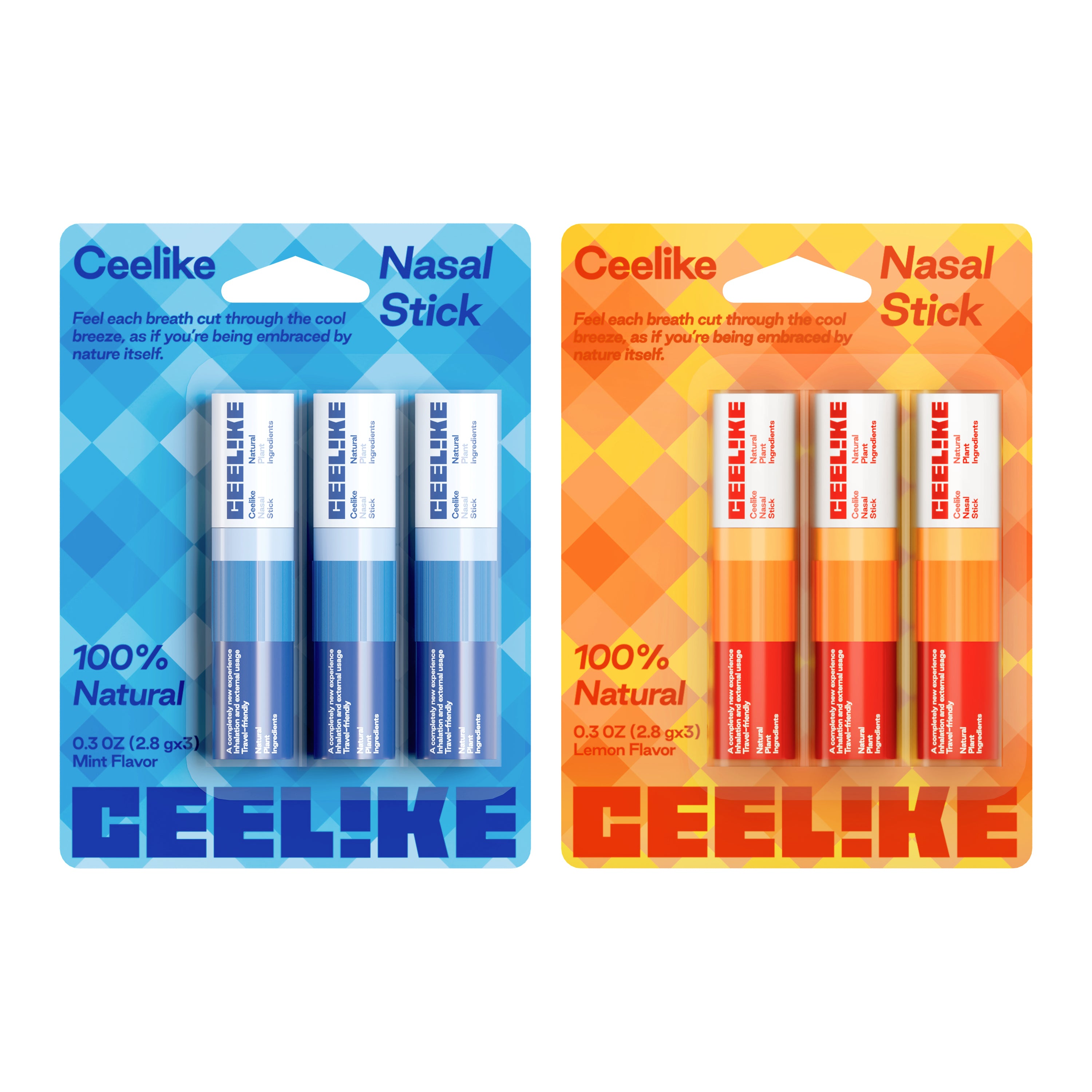 CEELIKE-NasalStick–Cool-orange&blue-three-combo-show & Refreshing, Anytime, Anywhere