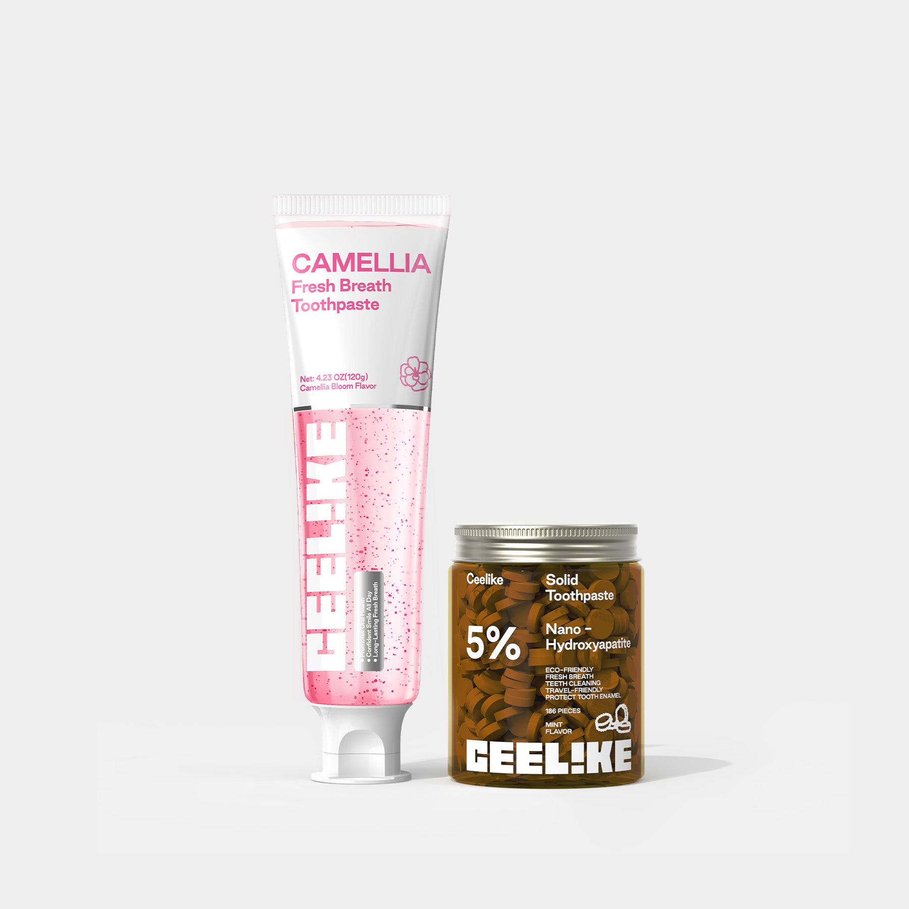 CEELIKE Dual Care Pack – Toothpaste + Solid Tablet Jar
